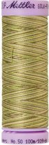 AMANN SILK-FINISH COTTON, MULTI-COLOR GAREN, GROEN-BRUIN, 100M, COL. 9820, PER STUK