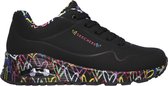 Skechers Uno - Loving Love Dames Sneakers - Zwart - Maat 40