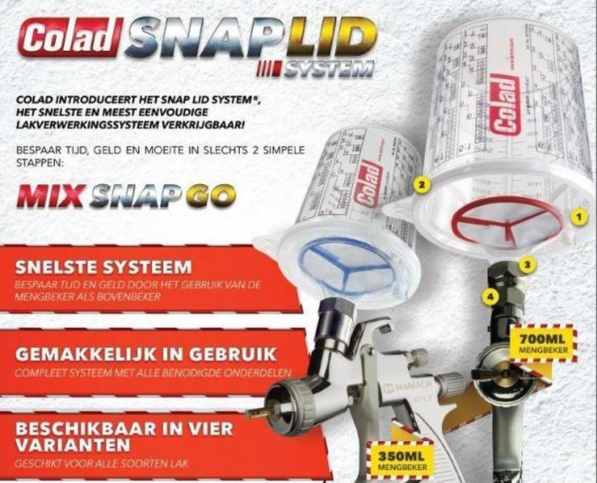 COLAD Snap Lid System 700ml, 190 micron, 50 Lids + mengbekers