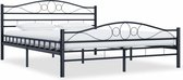 vidaXL Bedframe staal zwart 200x200 cm