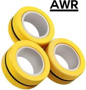 AWR - Magneet ringen - Finger Spinner - Magneet Vinger Spinner - Magnetische ringen - Spinner - Magneet Spinner - Fidget Magnet Spinner – Fidget toy - Geel