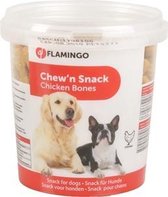 Flamingo hondensnack Chew'n snack bones kip 500g. Let op: 1 bakje van 500 gram!