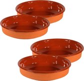 Set van 4x tapas borden/schalen Sevilla 26 cm en 24 cm - Tapas serveerschalen/borden