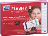 Oxford Flash 2.0 - Flashcards - Damier 5mm - A6 - Bord fuchsia - 80 pièces