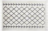 Atmosphera NOMO Tuft Vloerkleed - Zwart wit ruiten patroon 170 x 120 cm - Katoen tapijt €“ rechthoekig vloerkleden