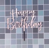 Happy Birthday Taart Topper - Rose Goud - Taart topper - Cake topper - Happy birthday - Verjaardagstaart topper - Verjaardag - Birthday  - Taart prikker - cake prikker - prikker
