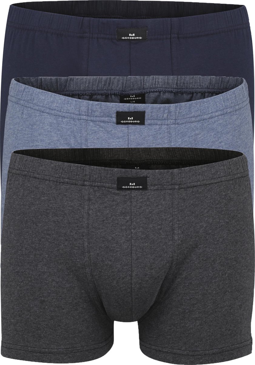 Gotzburg heren boxers (3-pack) - normale lengte - blauw en grijs - Maat: XL