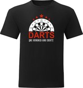 Sport T-shirt - Darten - Darts - 180  - Lifestyle T-shirt  Casual T-shirt - Zwart -  One Hundred and Eighty  -  L