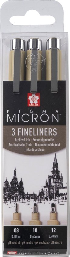 SAKURA Pigma Micron Fineliner – Stärke 08, 0,50 Mm, Schwarz, Für Präzises Zeichnen & Schreiben