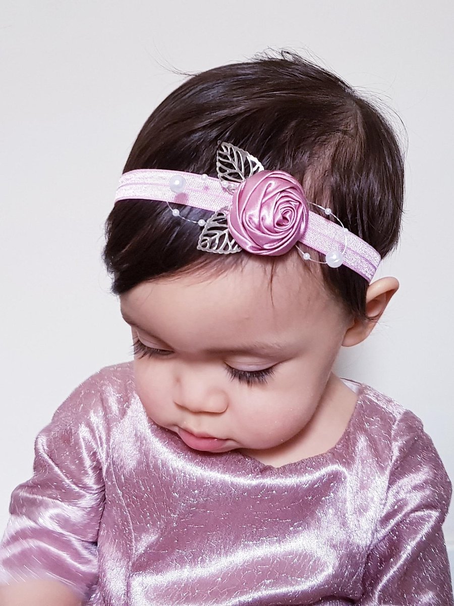 Poshy Petals Elegant Satijnen Haarband Roze voor Meisjes/Baby's