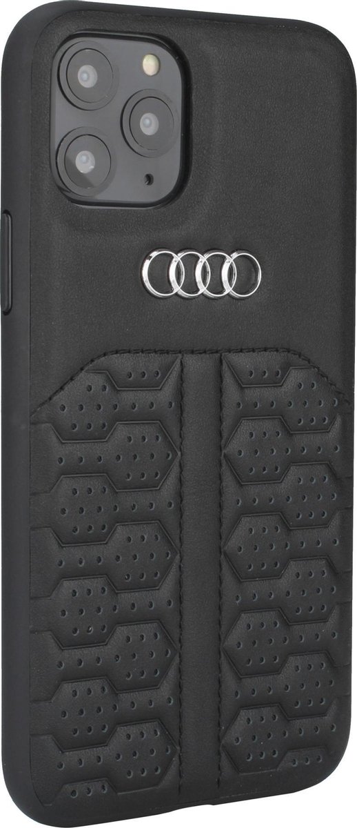 Zwart hoesje Audi A6 Serie iPhone 12 Mini - Backcover - Genuine Leather