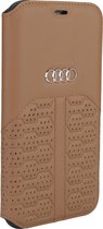 Audi hoesje - Bruin - iPhone 12 Mini - Book Case - A6 Serie - Genuine Leather