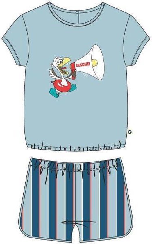 Woody pyjama baby meisjes - lichtblauw - zeemeeuw - 211-3-BST-S/807