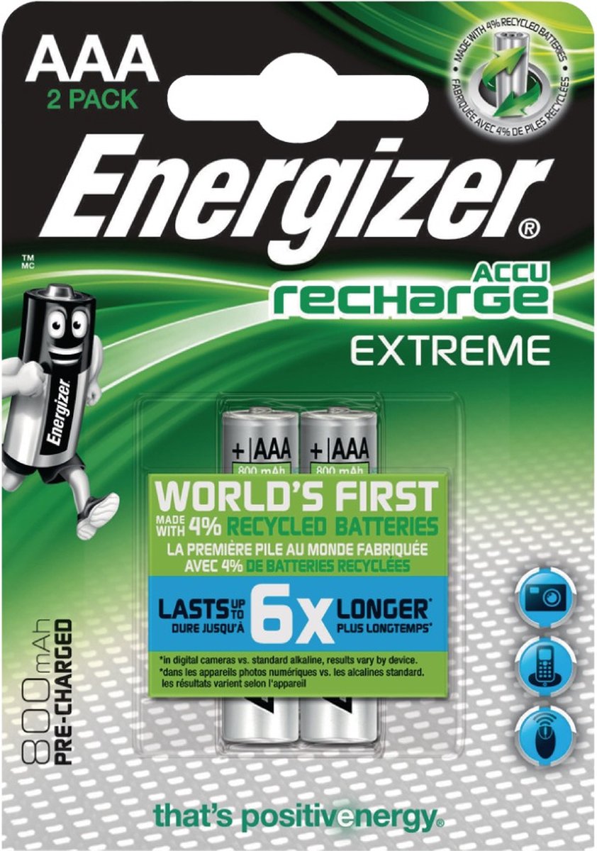 Energizer E300624300 Pile domestique Pile rechargeable AAA Nickel-Metal  Hydride (NiMH)