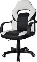 Gamestoel Thomas junior - bureaustoel gaming stijl - hoogte verstelbaar - wit zwart