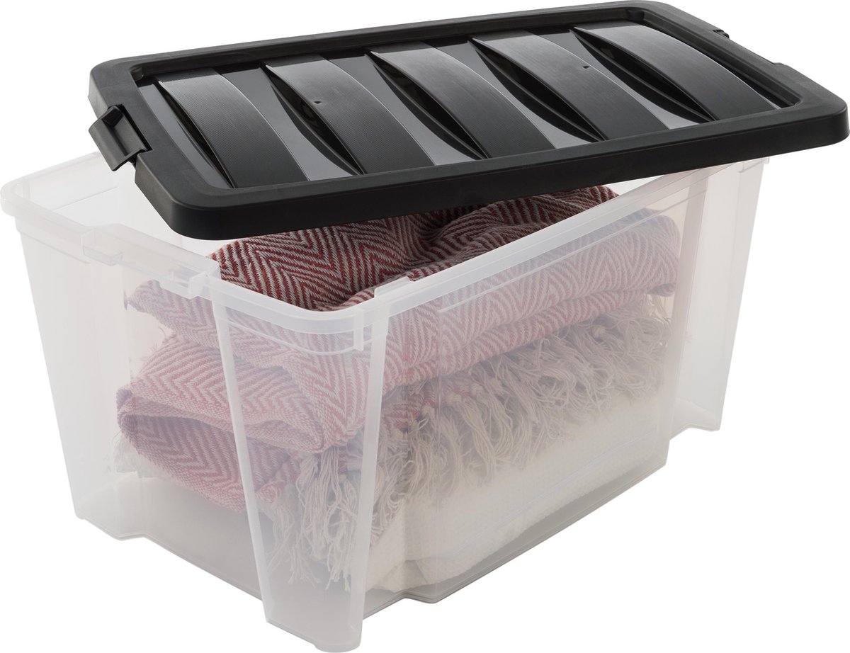 Iris opbergboxen gekleurd deksel 15 liter set van 5