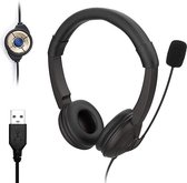 headset met microfoon for pc - USB PC headset met microfoon, ruisonderdrukking microfoon en volumeregeling, stereogeluid laptop hoofdtelefoon for Skype / Call Center / kantoor / telefoonconfe