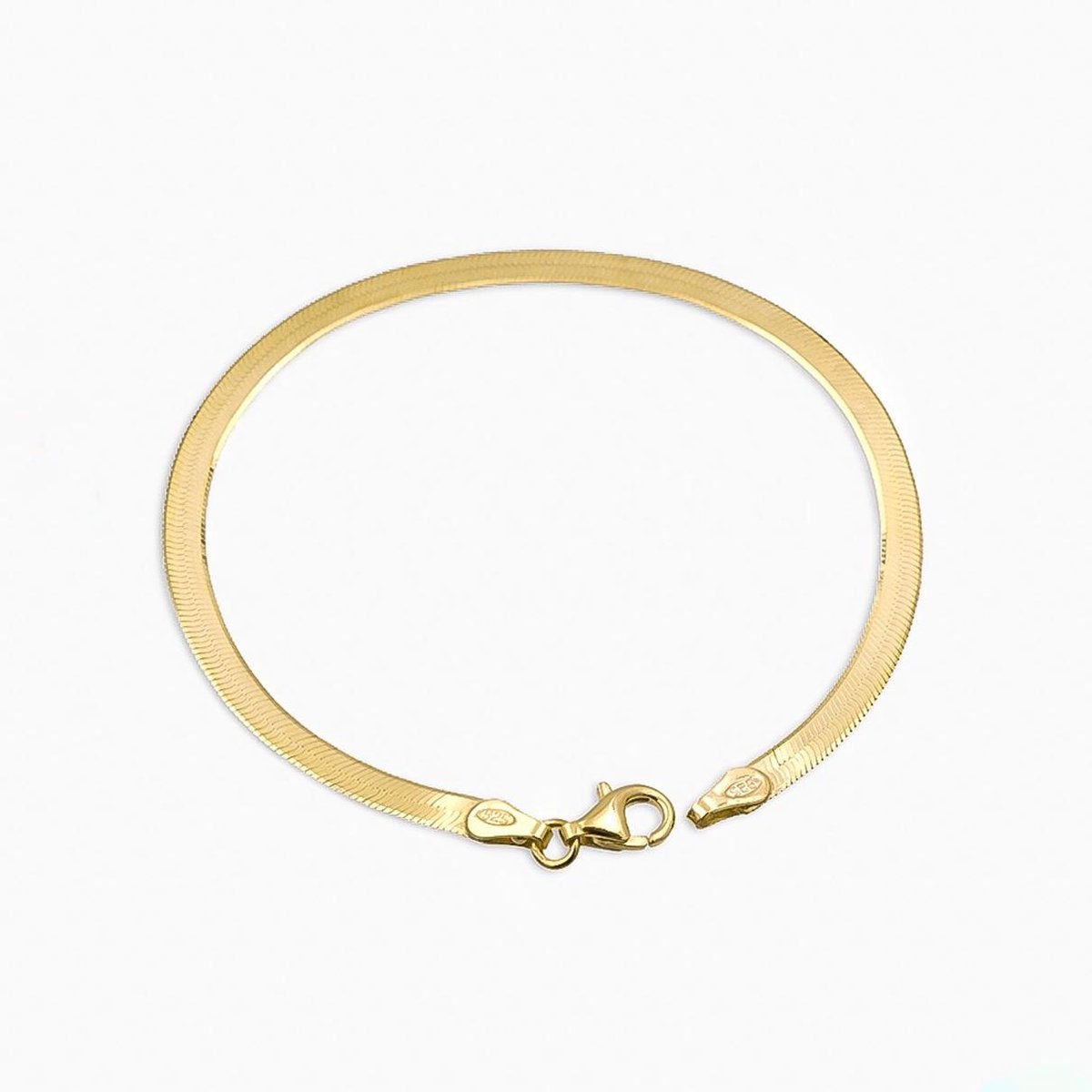 Herringbone armband – 18 karaat goud verguld sterling zilver – Visgraat  armband – 18K... | bol.com