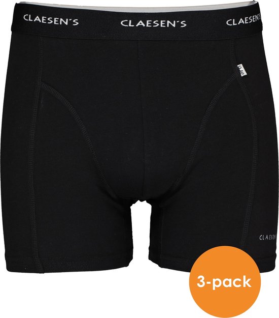 Claesen's Basics boxers (3-pack) - heren boxers lang - zwart - Maat: S
