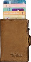 Tony Perotti pasjes RFID portemonnee (6 pasjes) met papiergeldvak - bruin vintage leer - Maat: One size