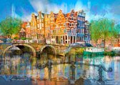 Slimbuy CityArt schilderij Amsterdam Dibond 70x98cm incl. luxe ophangsysteem