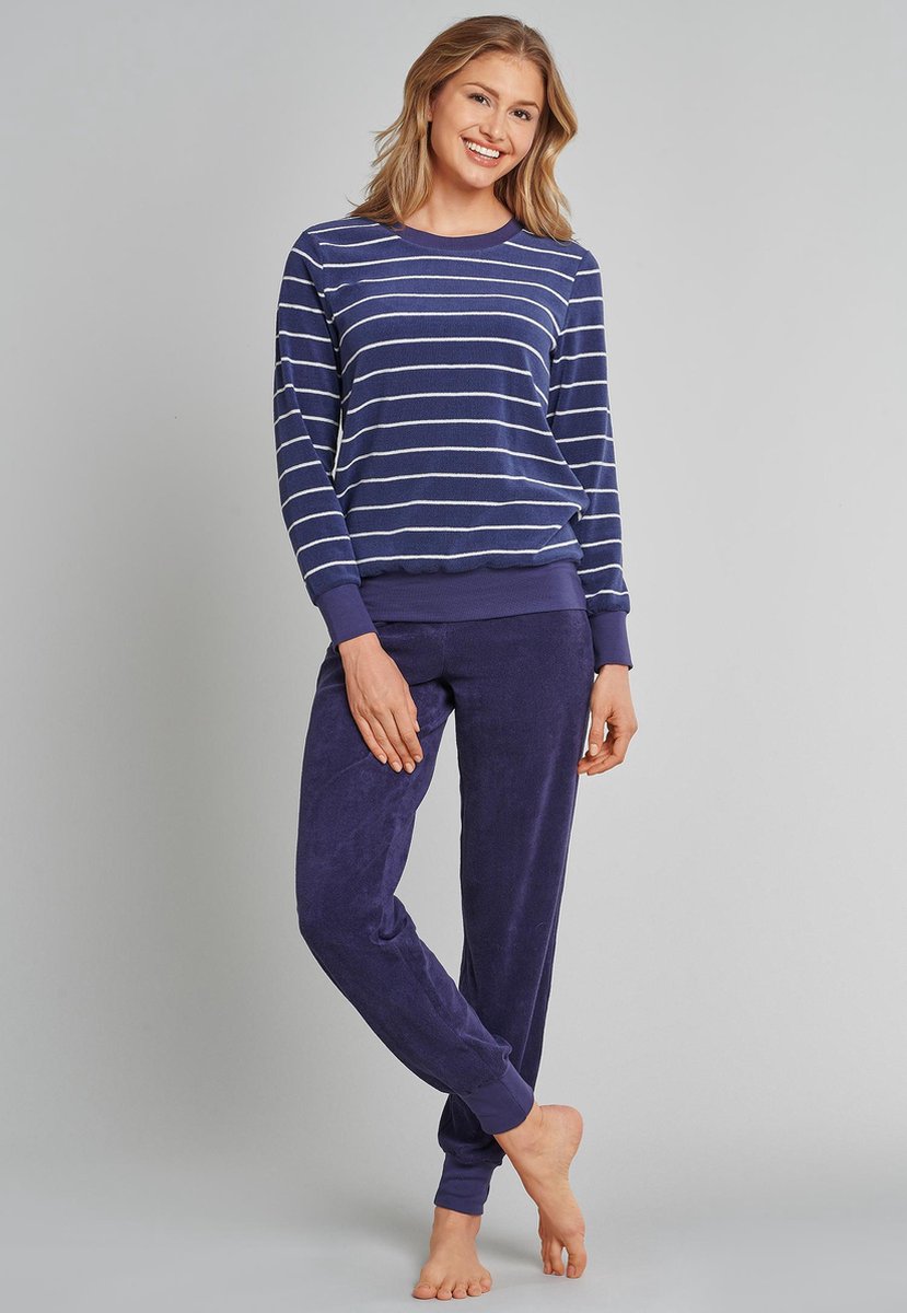 Schiesser – Warming Nightwear – Pyjama – 172866 – Blue Stripe - 48 | bol