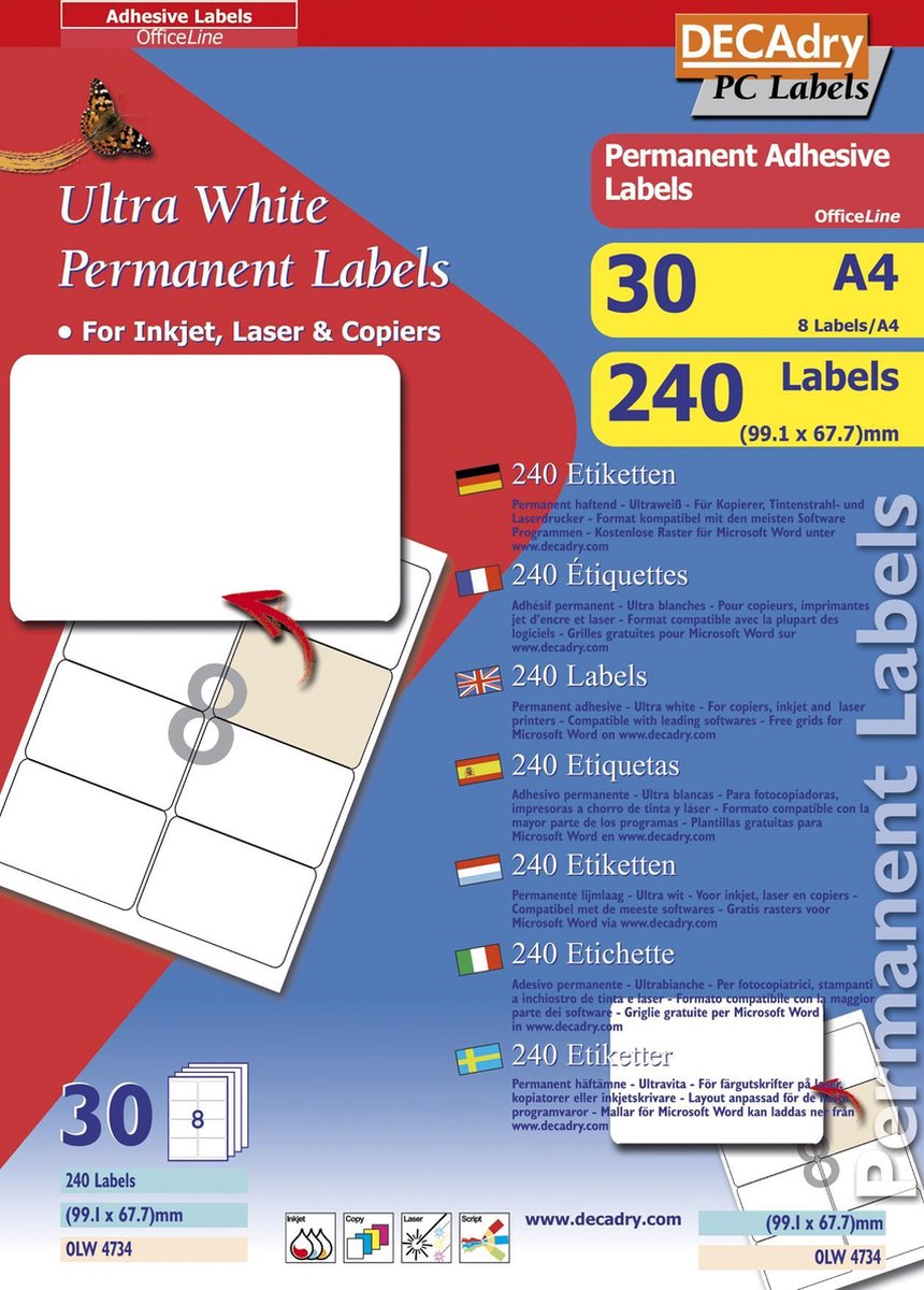 Decadry Etiketten / Labels 99 x 1 x 67.7