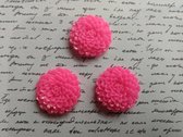 Sillicreations MAYA resin cabochon 24mm plak bloemetjes 25 stuks platte achterkant MAGENTA