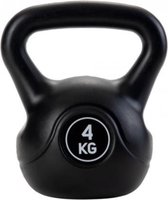 Pure2Improve Kettlebell - Fitness - Kettlebells - Gewichten - 4kg - Zwart PVC