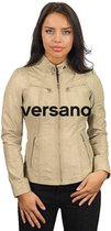 Versano Tulsa Leren Dames Bikerjack Dames Jas S - Beige