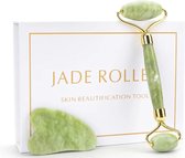 Chessna's®|  LUXE Jade roller met Gua Sha tool - 100% natuurlijke jade steen  -  gezichtsroller  -  gezichtsmassage  -  betere doorbloeding  -  vermindert wallen en rimpels  -  ladies care  -