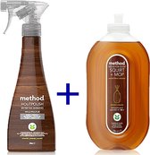 Method Houtpolish 353ml + houten vloeren reiniger 739ml