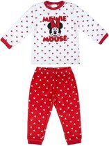 Disney - Minnie Mouse - Pyjama - baby/peuter - kraamcadeau - 100% katoen - in cadeau doos - rood/wit - 18-24 mnd (92)