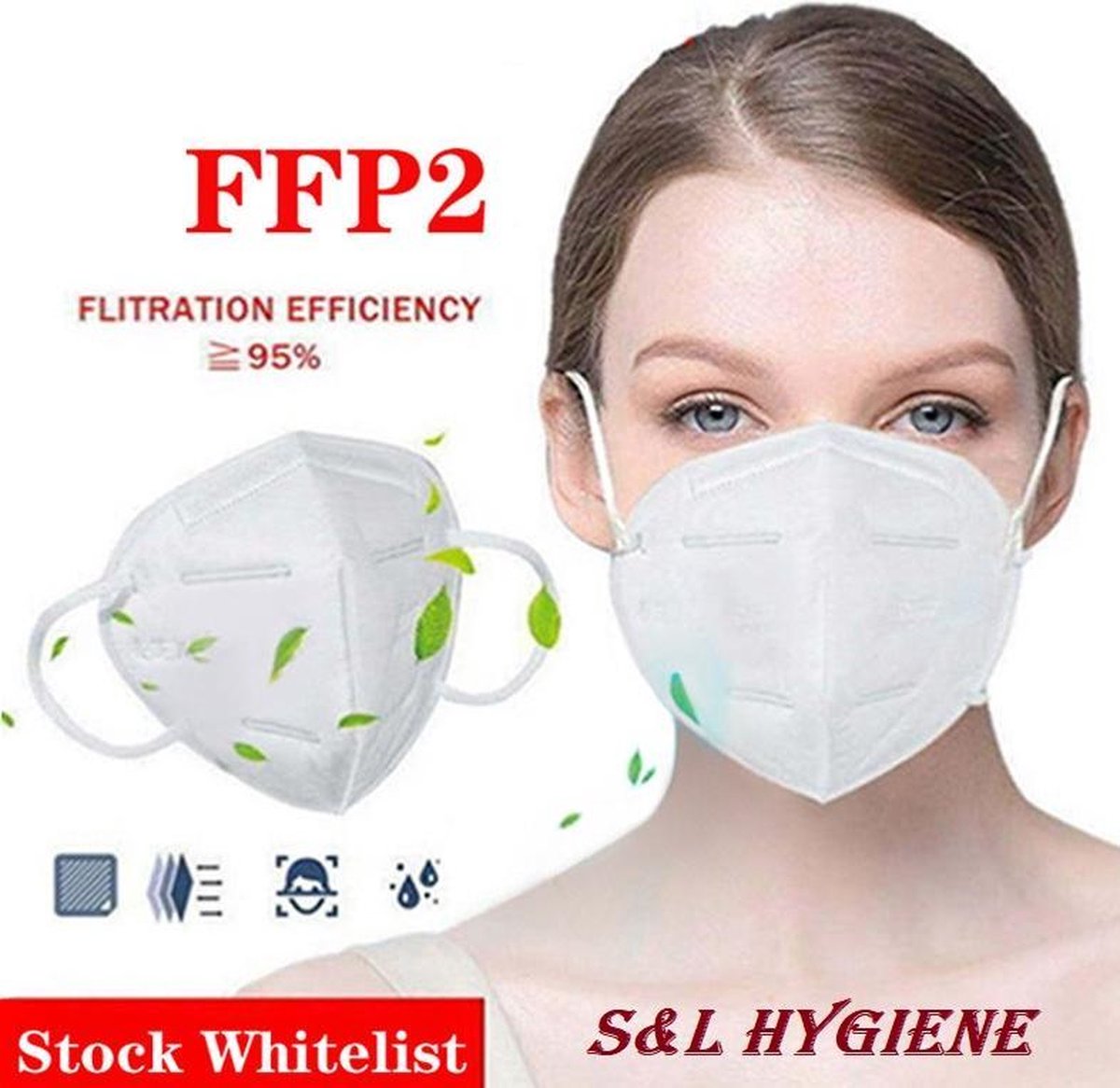 FFP2 mondkapjes & mondmasker FFP2 (KN95) CE gecertificeerd 12 stuks) #1 kwaliteit op de markt in FFP2 5 laags