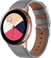 Leer Smartwatch bandje - Geschikt voor  Samsung Galaxy Watch Active bandje leer - grijs - Horlogeband / Polsband / Armband