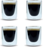 Orange85 Dubbelwandige Espresso Glazen - 8cl - Set van 4 - 5.5 x 7.5 cm