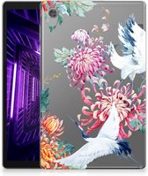 Cover Case Lenovo Tab M10 HD (2de generatie) Hoesje Super als Cadeau voor Vriendin Bird Flowers met doorzichte zijkanten