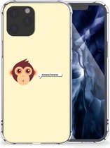 Telefoon Hoesje iPhone 12 Pro Max Backcase Siliconen Hoesje met transparante rand Aap