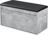 Opbergbank schoenenkast met lade 80x39x45 cm beton zwart