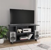 TV meubel met wieltjes - grijs - industrieel - hout - kast - tvmeubel - modern - L&B Luxurys