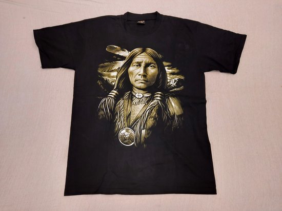 Rock Sport Shirt: Native American / Indiaan met veer (Large)