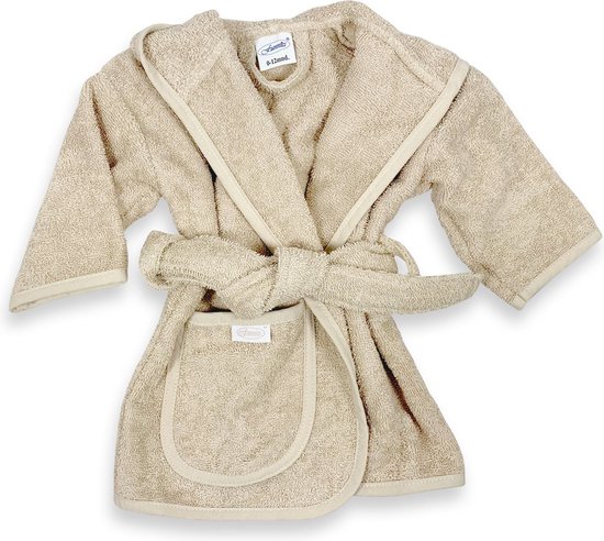 Gepersonaliseerde badjas cream | funnies badjas | badjas met naam | 1-2 jaar | 100% zuivere katoen, badstof | baby | na het zwemmen | na het douchen