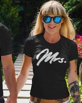 Mr & Mrs T-Shirt Premium (Mrs - Maat 3XL) | Koppel Cadeau | Valentijn Cadeautje voor hem & haar