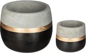 Atmosphera Spirit set van 2 bloempotten - Cache pot - Bloempot - Cement