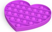 Pop It hart - Fidget Toys - Fidget hart paars - Inclusief alfabet erop - Stress verlagend - Fidget Popper - Fidget Speelgoed - Pop It Tiktok - Hart vorm Pop It
