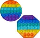 Pop IT Rainbow fun 2-in-1  Octagon & Circle | Tiktok Trend | Achthoek en cirkel fidget toys