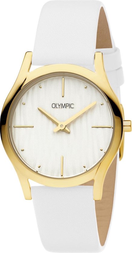 Olympic OL67DDL002 Vicenza Horloge - Leer - Wit - 32mm
