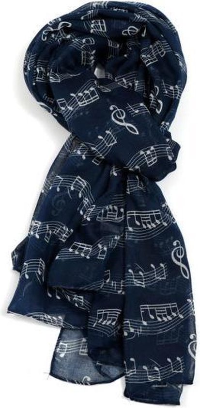 matig tack Lucht Lichte dames sjaal met muziek motief | Blauw | mode accessoire | cadeau  voor haar | bol.com