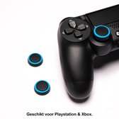 Gadgetpoint Thumb Grips | Thumb Sticks | Controller Caps | Playstation PS4 PS3 | Xbox One 360 | Set van 2 | Zwart/Lichtblauw