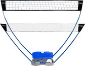 Ensemble de Volley-ball portable et de Badminton Cozytrix avec balle, pompe, 2 Raquettes, 2 volants, 2 Filets de protection et boîte de rangement